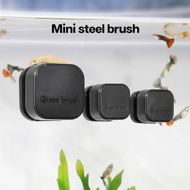 Planted Aquarium Maintenance Kit - Mini Square Magnetic Brush Aquarium Glass
