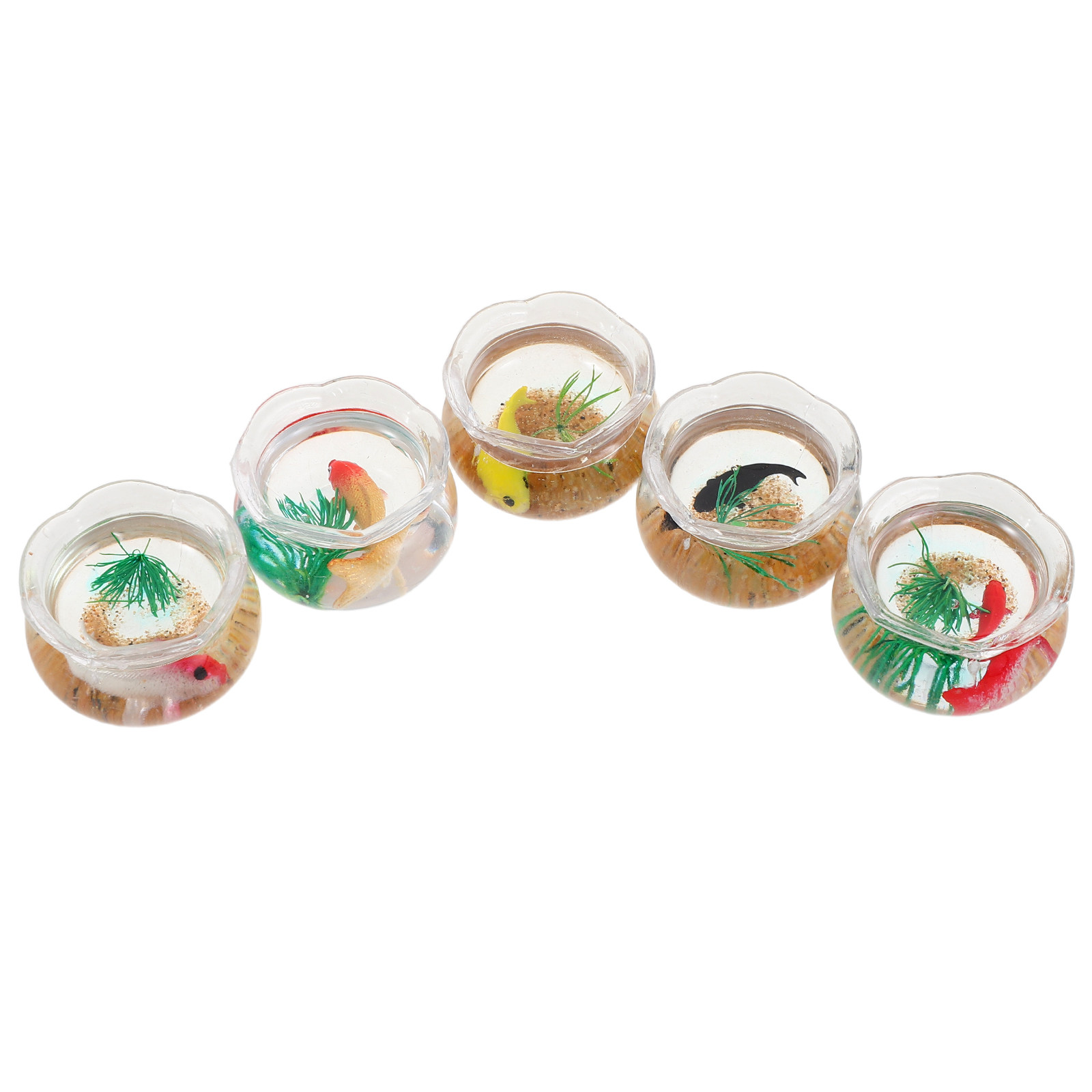 Aquarium For Planted Tank - 5Pcs Mini Fish Bowl Realistic Koi