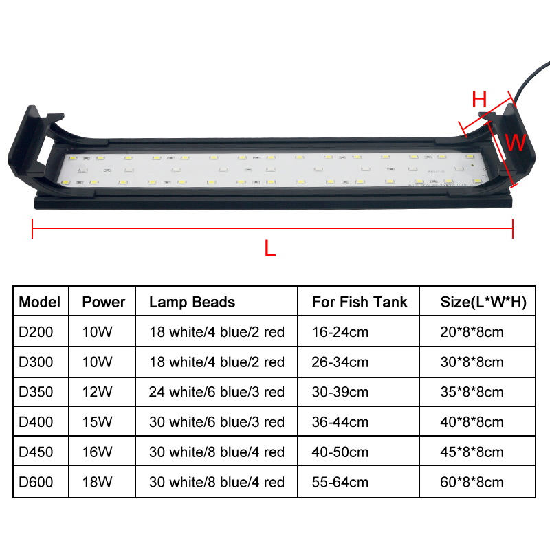 Aquarium LED Light for 16-64CM - Aquarium Plant Light Spectrum 评论和价格