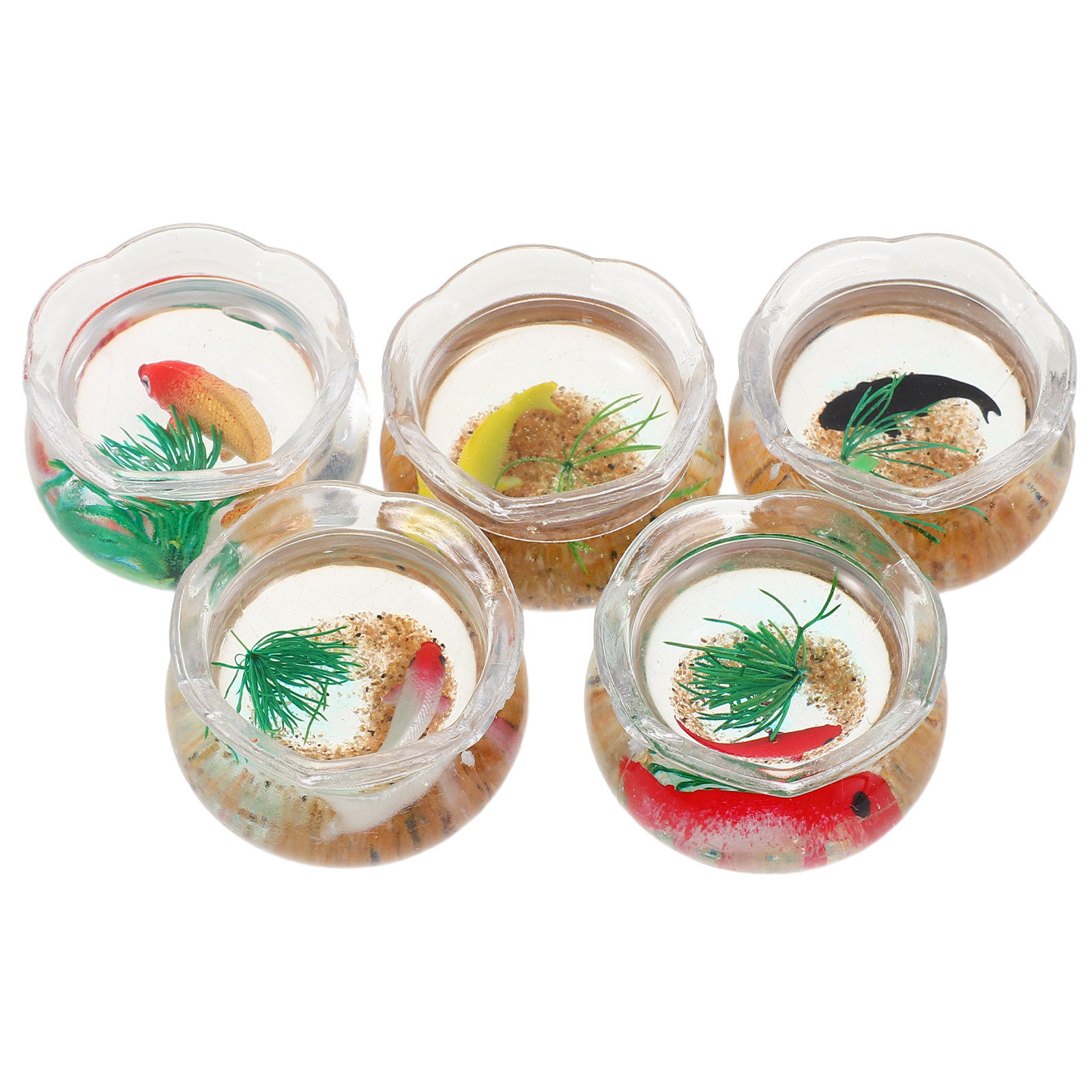 5Pcs Mini Fish Bowl Realistic  - Aquarium For Planted Tank 评论和价格